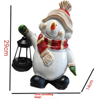 HKM-207571 Christmas Resin Snowman Decorative Landscape Lamp - European Style Elf Design