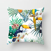 HKM-207571 Plant Pattern Peach Skin Fabric Cushion Pillow 45x45cm