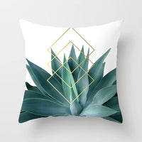 HKM-207571 Plant Pattern Peach Skin Fabric Cushion Pillow 45x45cm