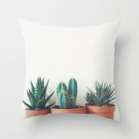 HKM-207571 Plant Pattern Peach Skin Fabric Cushion Pillow 45x45cm