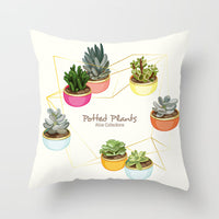 HKM-207571 Plant Pattern Peach Skin Fabric Cushion Pillow 45x45cm