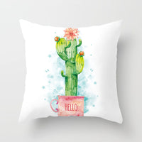 HKM-207571 Plant Pattern Peach Skin Fabric Cushion Pillow 45x45cm