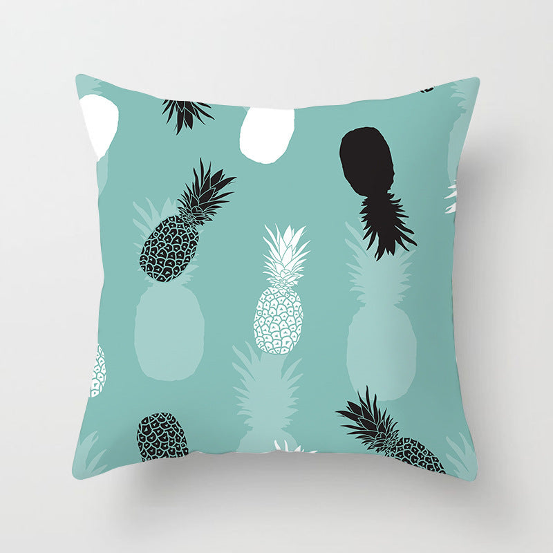 HKM-207571 Plant Pattern Peach Skin Fabric Cushion Pillow 45x45cm