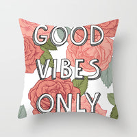HKM-207571 Plant Pattern Peach Skin Fabric Cushion Pillow 45x45cm