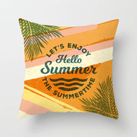 HKM-207571 Plant Pattern Peach Skin Fabric Cushion Pillow 45x45cm