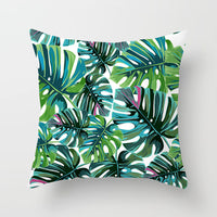 HKM-207571 Plant Pattern Peach Skin Fabric Cushion Pillow 45x45cm