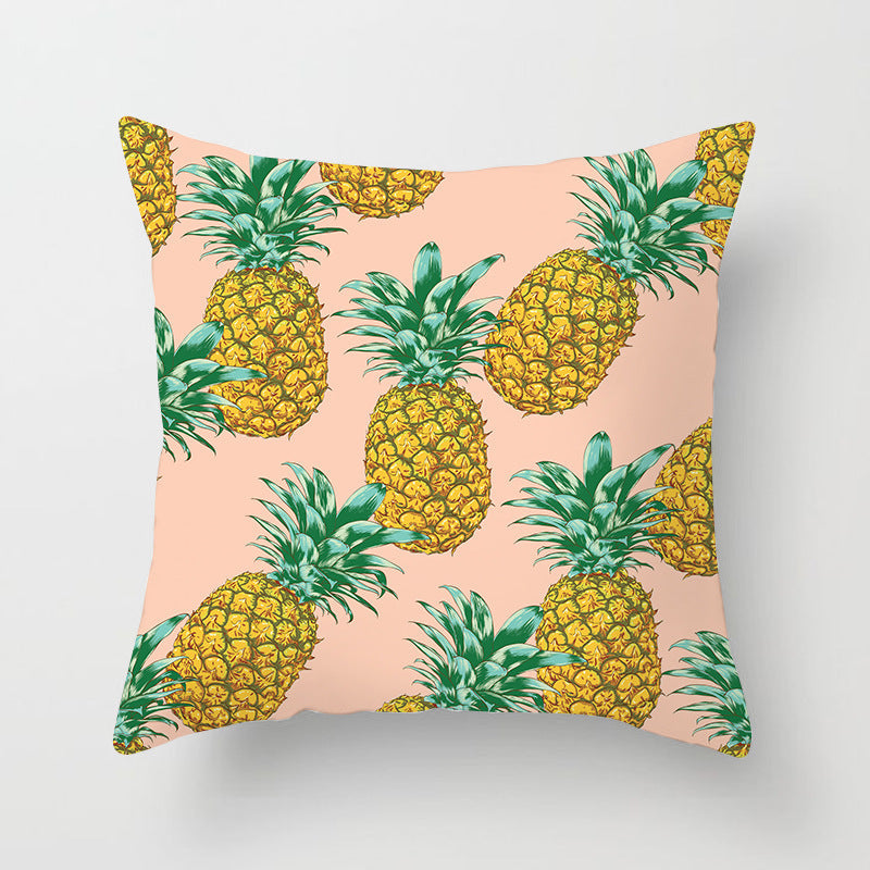 HKM-207571 Plant Pattern Peach Skin Fabric Cushion Pillow 45x45cm