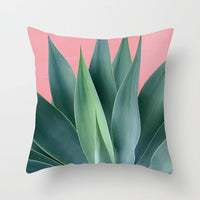 HKM-207571 Plant Pattern Peach Skin Fabric Cushion Pillow 45x45cm