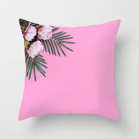 HKM-207571 Plant Pattern Peach Skin Fabric Cushion Pillow 45x45cm