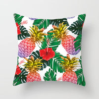 HKM-207571 Plant Pattern Peach Skin Fabric Cushion Pillow 45x45cm
