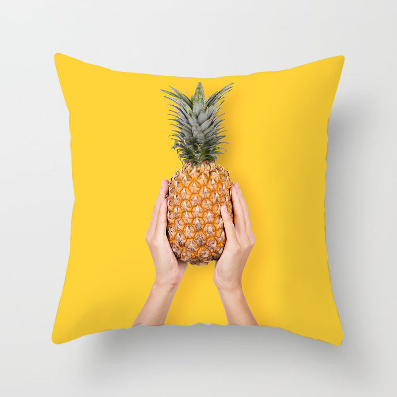 HKM-207571 Plant Pattern Peach Skin Fabric Cushion Pillow 45x45cm