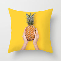 HKM-207571 Plant Pattern Peach Skin Fabric Cushion Pillow 45x45cm