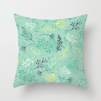 HKM-207571 Plant Pattern Peach Skin Fabric Cushion Pillow 45x45cm