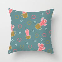HKM-207571 Plant Pattern Peach Skin Fabric Cushion Pillow 45x45cm