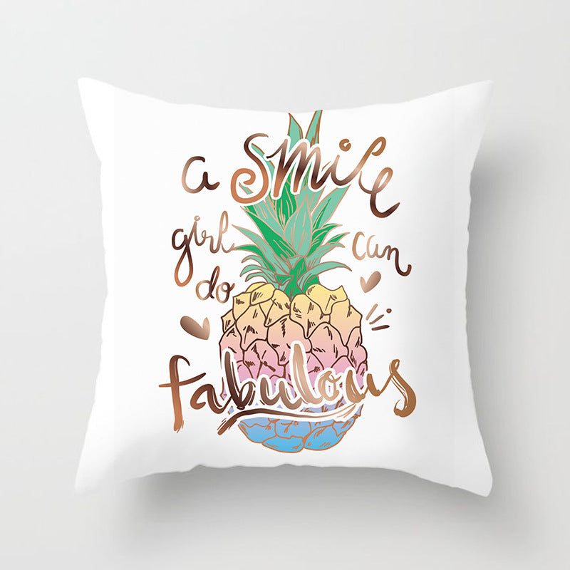 HKM-207571 Plant Pattern Peach Skin Fabric Cushion Pillow 45x45cm