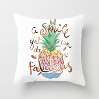 HKM-207571 Plant Pattern Peach Skin Fabric Cushion Pillow 45x45cm