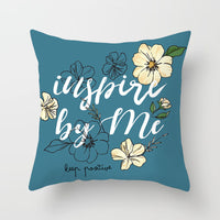 HKM-207571 Plant Pattern Peach Skin Fabric Cushion Pillow 45x45cm