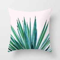 HKM-207571 Plant Pattern Peach Skin Fabric Cushion Pillow 45x45cm
