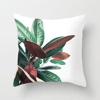 HKM-207571 Plant Pattern Peach Skin Fabric Cushion Pillow 45x45cm