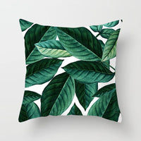 HKM-207571 Plant Pattern Peach Skin Fabric Cushion Pillow 45x45cm