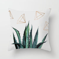 HKM-207571 Plant Pattern Peach Skin Fabric Cushion Pillow 45x45cm