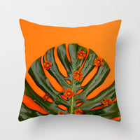 HKM-207571 Plant Pattern Peach Skin Fabric Cushion Pillow 45x45cm