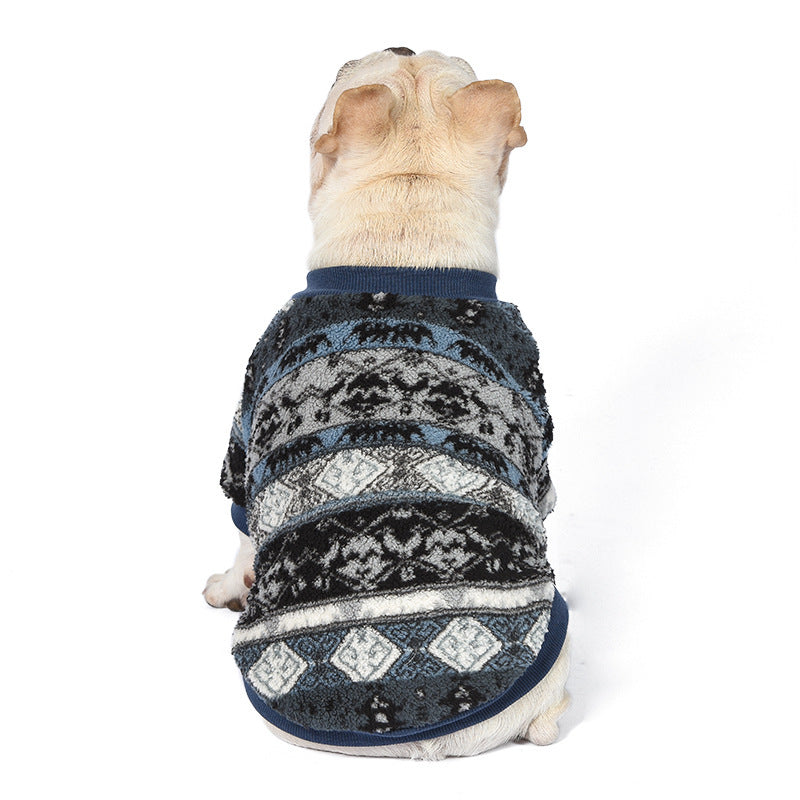 HKM-207635 Cozy Polar Fleece Pet Jacket in Blue, Orange, Brown, and Pink - Sizes S to XXL