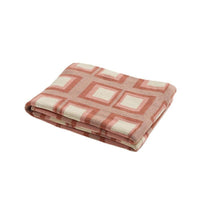 HKM-207763 Cotton Knitted Geometric Pattern Blanket - 130x160CM in Pink or Blue
