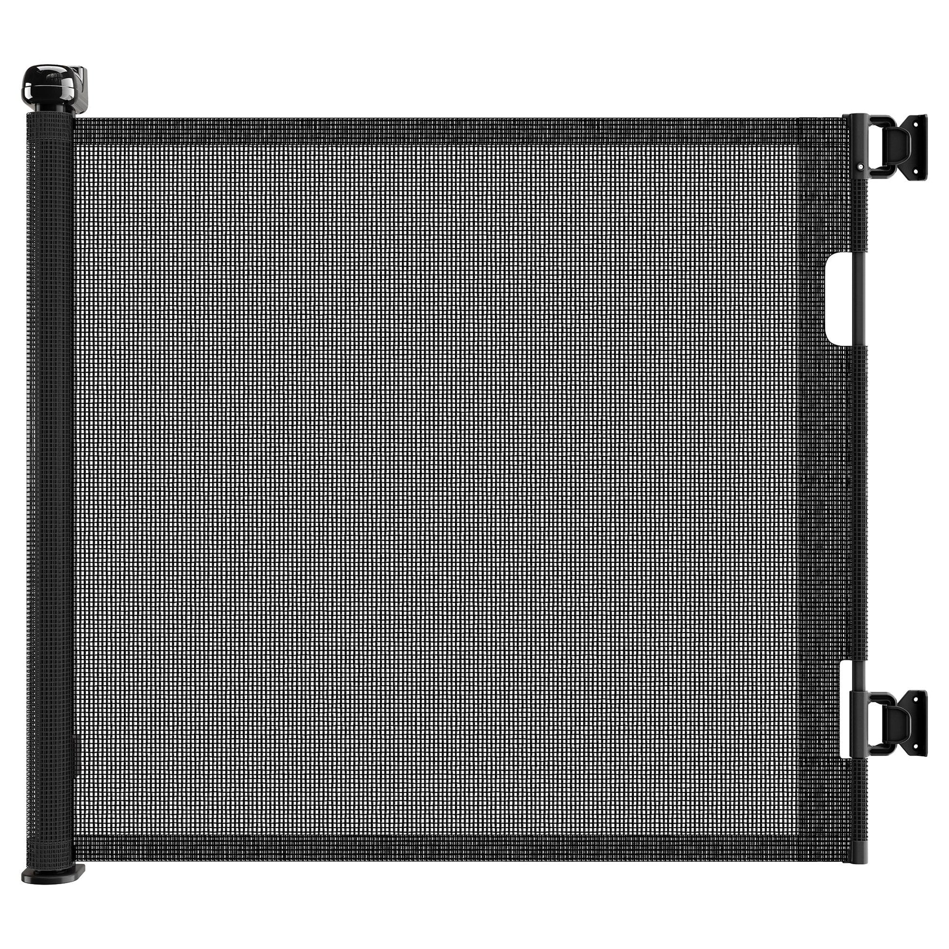 HKM-207763 Retractable Baby Gate for Doorways, 55" Wide x 33" Tall, Adjustable Mesh Safety Gate for Pets and Children