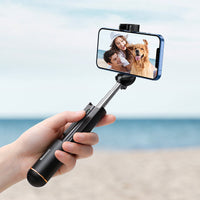 HKM-207827 Universal Mini Bluetooth Selfie Stick with Remote Control - Compact Aluminum Alloy Design