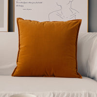 HKM-207891 Orange Houndstooth Designer Pillow with Tassels - Modern Minimalist Nordic Cushion