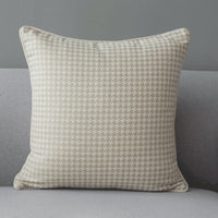 HKM-207891 Orange Houndstooth Designer Pillow with Tassels - Modern Minimalist Nordic Cushion