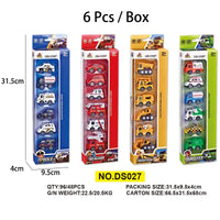 HKM-208019 1:64 Scale Diecast Vehicle Set - Mini Alloy Fire Truck, Police Car, and Engineer Truck for Kids