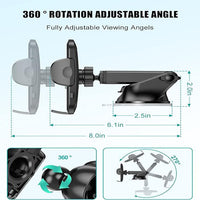 HKM-208019 4-in-1 Universal Car Phone Holder with Sturdy Suction Cup Base and 360-Degree Rotatable Arm