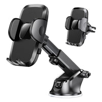 HKM-208019 4-in-1 Universal Car Phone Holder with Sturdy Suction Cup Base and 360-Degree Rotatable Arm