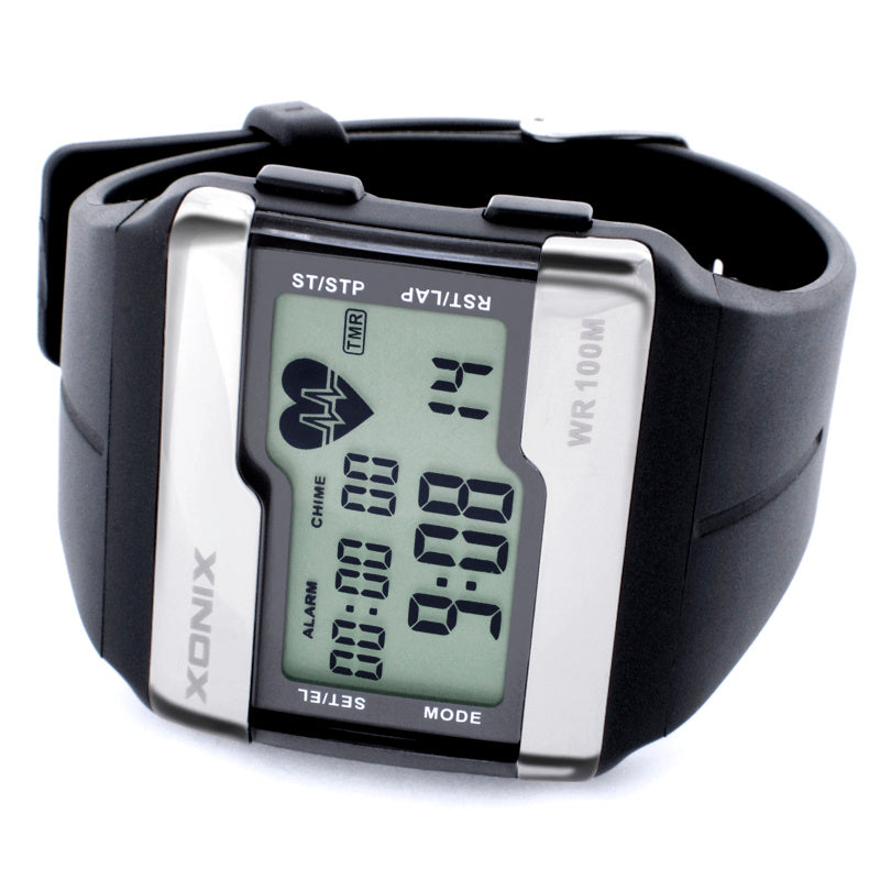 HKM-208275 Men's Waterproof Digital Sports Watch with Heart Rate Monitor and Luminous Features