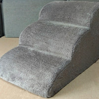 HKM-208275 Three-Tier Pet Stairs - Cloth Design with Dark Gray and Brown Slope, 60x42x39CM