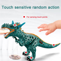 HKM-208339 Electric Walking Dinosaur Robot Toy with Fire Projection, Lights, and Sounds for Ages 3 and Up