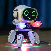 HKM-208723 Educational Dancing Robot Toy for Kids with Light and Sound - Multi-Color Plastic Interactive Toy