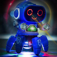 HKM-208723 Educational Dancing Robot Toy for Kids with Light and Sound - Multi-Color Plastic Interactive Toy
