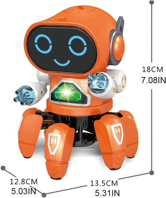 HKM-208723 Educational Dancing Robot Toy for Kids with Light and Sound - Multi-Color Plastic Interactive Toy
