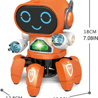 HKM-208723 Educational Dancing Robot Toy for Kids with Light and Sound - Multi-Color Plastic Interactive Toy