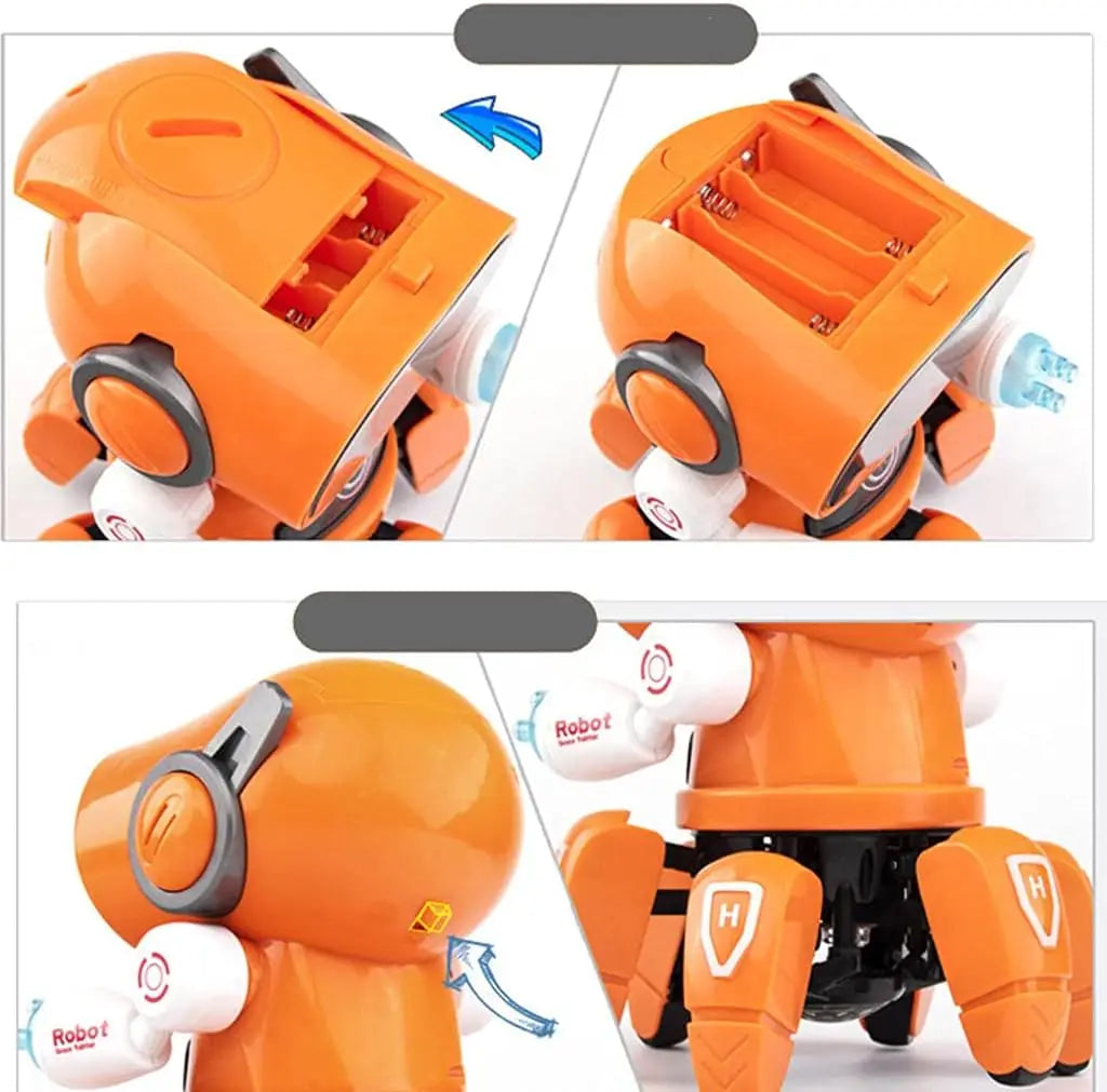 HKM-208723 Educational Dancing Robot Toy for Kids with Light and Sound - Multi-Color Plastic Interactive Toy