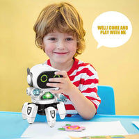 HKM-208723 Educational Dancing Robot Toy for Kids with Light and Sound - Multi-Color Plastic Interactive Toy