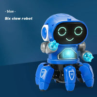 HKM-208723 Educational Dancing Robot Toy for Kids with Light and Sound - Multi-Color Plastic Interactive Toy