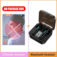 HKM-208979 Bluetooth Earphones with Battery Display, Call & NFC Functions, Voice Control, Dual Connection - Available in Black, White, Pink