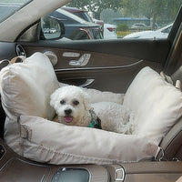HKM-209107 Linen Dog Car Safety Seat Bed - Creamy White, 60*50*43 cm