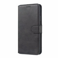 HKM-209171 Classic Solid Color Leather Phone Case for Samsung with Protective Silicone Shell