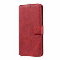 HKM-209171 Classic Solid Color Leather Phone Case for Samsung with Protective Silicone Shell