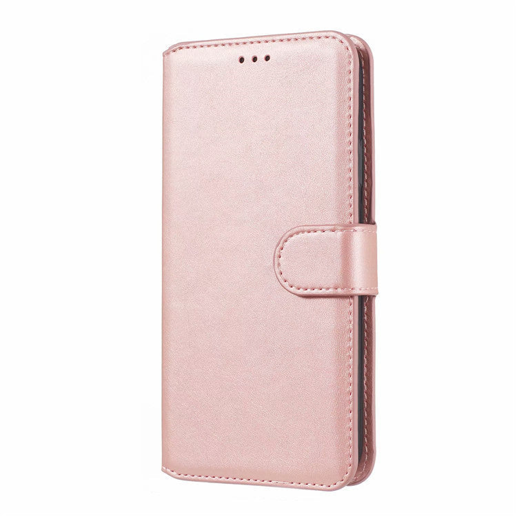 HKM-209171 Classic Solid Color Leather Phone Case for Samsung with Protective Silicone Shell